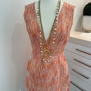 Alice + Olivia Deep Plunge Multi-color Mini Dress - Size 6